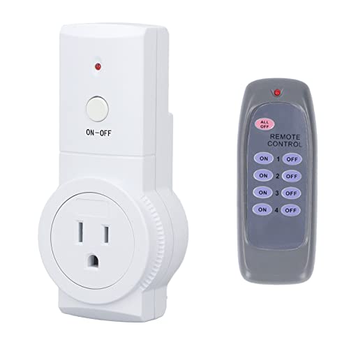 1800W High Power Smart Plug with Remote Control, Wireless Outlet Socket for Lights, Air Conditioners and Electronic Equipment - 20 Meter Effective Range