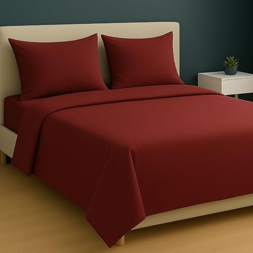 MAXIME MAISON - Completo Lenzuola Matrimoniali in Cotone Made in Italy, Set Lenzuola Letto Matrimoniale Anallergiche con Federe Tinta Unita, Biancheria da Letto Certificata Oeko Tex Standard 100