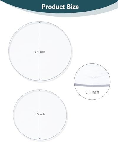 UCEC 2 Pack Circular Cutting Pads for Die Cutting Machine, Clear Acrylic Cutting Pads Die Cutting Plates for Embossing Crafting, Polycarbonate Plastic Plates(5.1" & 3.5") — view 2