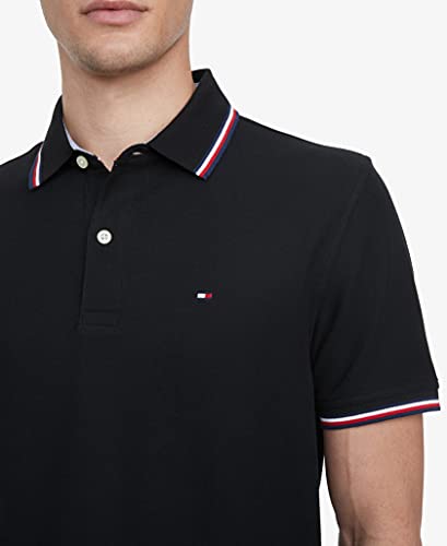 Image of Tommy Hilfiger Men's Short Sleeve Moisture Wicking Stretch Polo Shirt With Quick Dry + Uv Protection