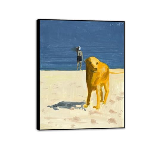 Peinture à l'huile Alex Katz chien sur la plage MOBYAT pour habiller un mur vide