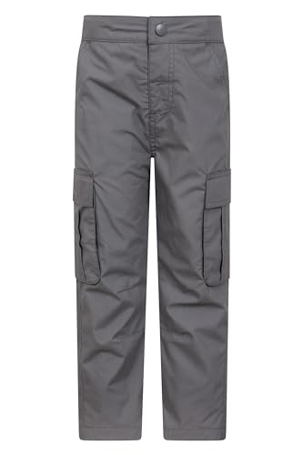 Mountain Warehouse Trek Youth Trousers – Quick Drying Children's Pants, 4 Pockets, Shrink & Fade Resistant Kids Trousers – Ideal for Travelling Cold Weather Dark Grey 3-4 Years