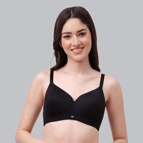 Image of SOIE Women Full Coverage Polyamide Spandex Padded Non Wired Ultra Soft Seamless Bra Pack of 2