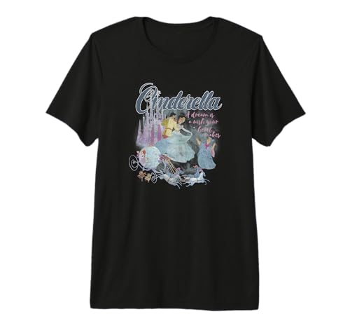 T-shirt Disney Cinderella Classic Poster imprimé graphique vintage gris