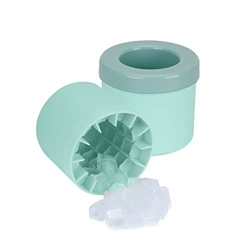 2 Pack Cylinder Ice Cube Mold Ice Trays, Silicone Ice Bucket, Portable Ice Cube Maker, Press-Type Easy-Release Ice Cup (Blue)