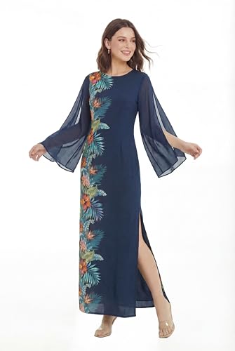 Image of Matchable Family Hawaiian Luau Men Women Girl Boy Clothes in Orchid Paradise Navy