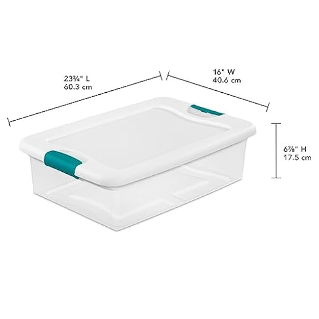 Sterilite 6 Sets of 32-Quart & 12 Sets of 15-Quart Heavy-Duty Stackable Clear Latch Lid Storage Container Tote for Home Organization