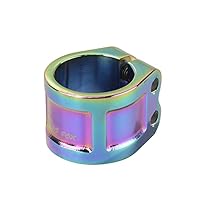 CLAS FOX Pro Scooter Clamps 2 Bolt Clamp Compatible for Standard and Oversized Scooter Bars (Regenbogen)