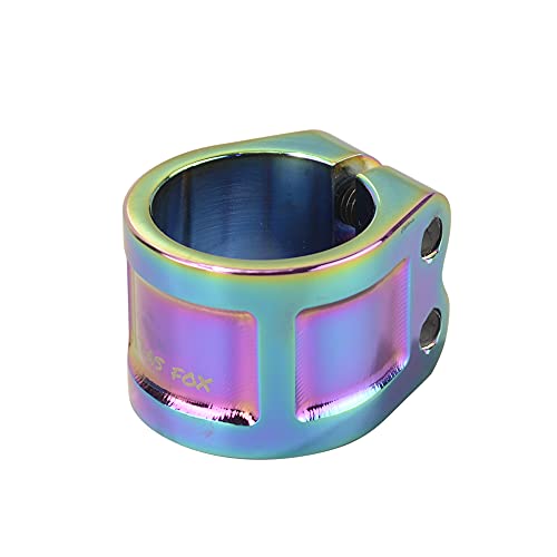 CLAS FOX Pro Scooter Clamps 2 Bolt Clamp Compatible for Standard and Oversized Scooter Bars (Regenbogen)