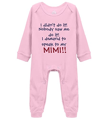 Poemsimai I Demand to Speak to My Mimi Cute Baby Bodysuit Footed Bodysuit Romper