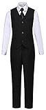 Toddler Suit for Boys 12 Formal Wear Black Dress Vest and Pants Set for Wedding
