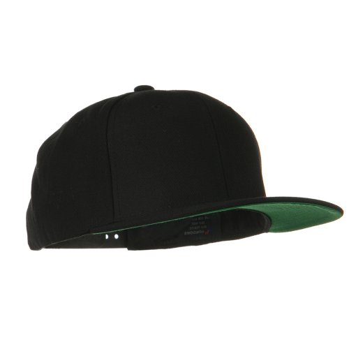 Image of Flexible Wool Blend Prostyle Snapback Cap - Black