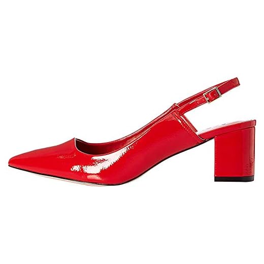 find. Point Block Heel Slingback Zapatos de Talón Abierto, Rojo Red, 41 EU