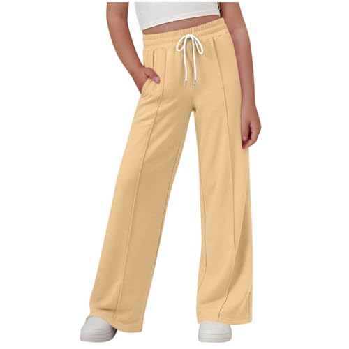 Girls Sweatpants Size 10-12 Summer Drawstring High Waisted Wide Leg Pants Casual Loose Sweat Pants Workout Joggers