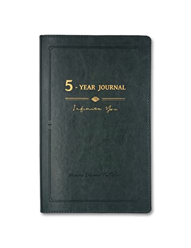 Image of YouthWill Five Year Journal, 5-year Memory Notebook, Daily Journal, Undated Diary, One Line a Day, Soft Cover, Medium, 90gsm paper (Dark Green)