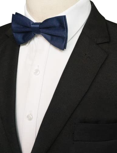 Image of JEMYGINS Solid Color Pre-tied Bow Tie Adjustable Bowtie for Men