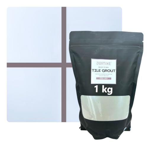 Image of DESTINE READY-TO-MIX inchTILE GROUT inch (16 COLOURS) (ALL PACKS: 100 Gm,250 Gm,400 Gm,800 Gm,1 Kg), Waterproof, Cement Based Tile Joint Filler, Crack Filler, Tiles Gap Filler (1 Kg, Steel Grey)