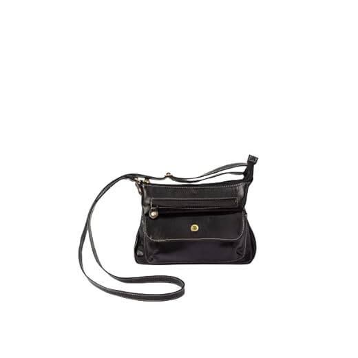 Bolsa Selma Transversal Feminina Tiracolo em Couro Legitimo (Preto)