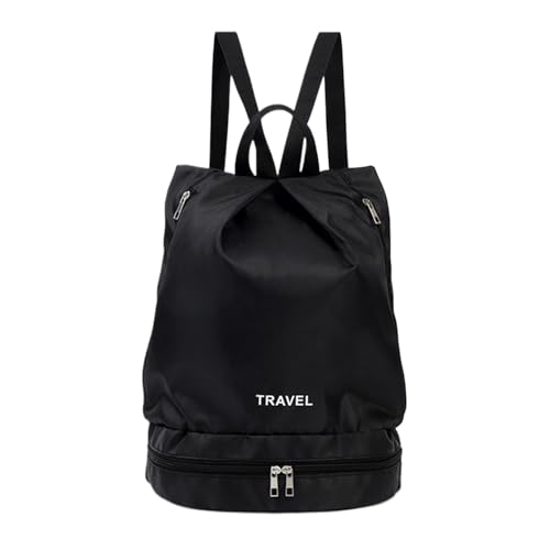 Samuliy Bolsa húmeda y seca para natación, bolsa de gimnasio, bolsa de equipo de playa, bolsa casual de playa, bolsa de gimnasio portátil impermeable para gimnasio, camping, natación, Negro, S