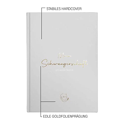 LEAF & GOLD® Schwangerschaftstagebuch I Tagebuch für die Schwangerschaft zum eintragen I Tolles Geschenk für Schwangere und werdende Mütter