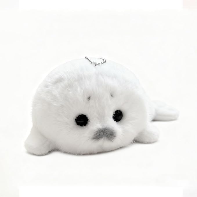 Plush Seal Baby Keychain Cute Ocean Animal Key Chain Kawaii Soft Keyring for Women Men Backpack Bag