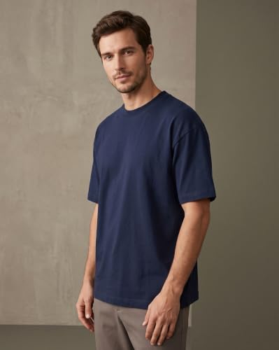 Image of Nobero 100% Cotton Oversized T Shirts for Men Stylish | Oversized Fit | Solid T Shirts for Men 180 GSM Combed Cotton | Round Neck Half Sleeve