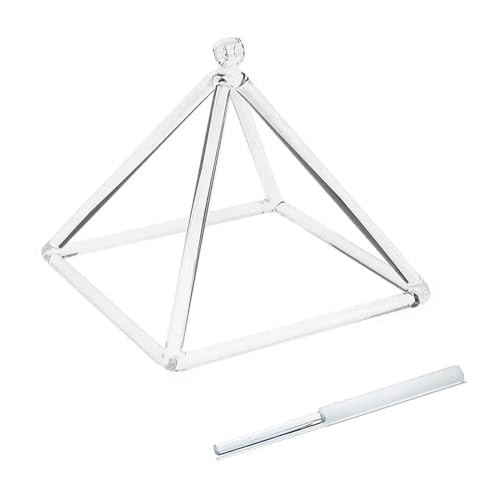 Siceeoly 7 Inch Quartz Crystal Singing Pyramid Healing Musical Instrument For Sound Healing Meditation With Crystal Singing Bowl Striker