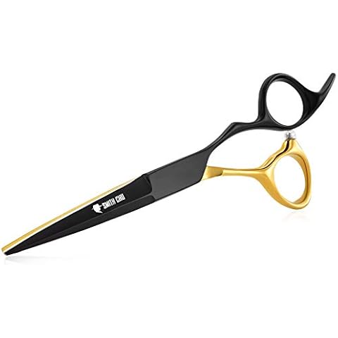 SMITH CHU Friseurschere Haarschere professionelle Haarschneideschere für Friseursalon Männer Frauen und Kinder japanischer Edelstahl schwarz Gold 6 zoll Bart scharf rostfrei Cover