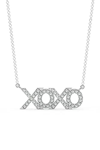 Rkgems Minimal Layering Necklace Xo White Topaz Necklace Hug & Kisses Layering Necklace, Minimalist Necklace, Necklaces For Women, Christmas Gift #TOP1