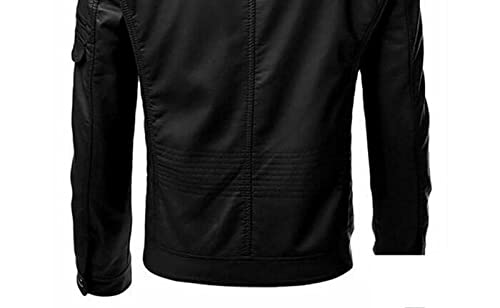 Jaqueta masculina casual outono/inverno gola alta costura, Preto, XX-Large