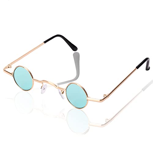 JUFORHQC Retro Glasses Out-of-The-Ordinary Sunglasses with Extremely Small Lenses Unisex