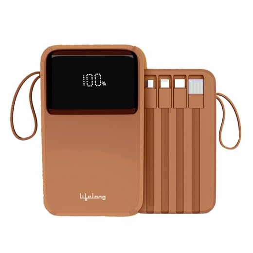 Lifelong 20000 mAh 22.5 W Compact Pocket Size Power Bank (Rust Orange, Lithium Polymer, Fast Charging, Quick Charge 3.0 for Mobile, Earbuds, Speaker, Tablet)