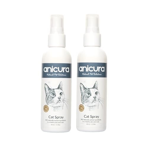 Anicura Natural Cat Spray Soothe Itchy Irritated Skin Allergies Dermatitis Dry Patches & Redness. Relief for Scratching Licking & Discomfort. Safe for Sensitive Skin. Value Bundle (2×100ml pack)