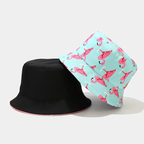 Image of Flamingos Bucket Hat for Women Men,Travel Sun Beach Cap,Unisex Fishing Outdoor Boonie