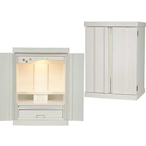 値引き可能】家具調仏壇ホワイトLED照明付き 15号サイズ