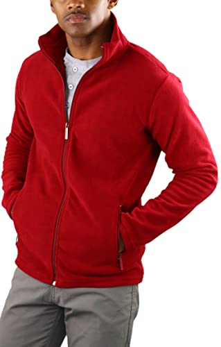 ToBeInStyle Men's Zip Up Long Sleeve High Collar Polar Fleece Jacket