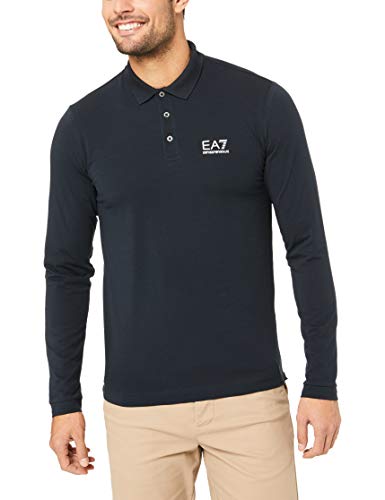EA7 Polo élastique 8NPF05PJM5Z Bleu anti-froissement confort stretch