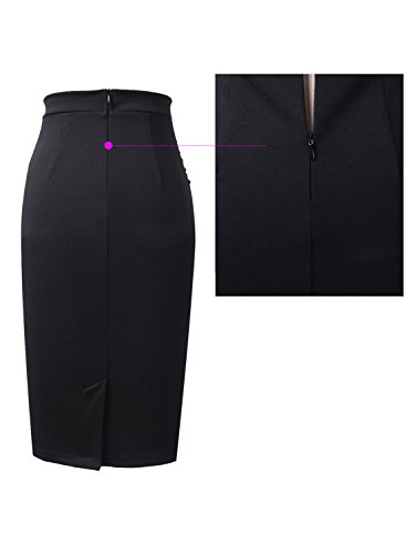VFSHOW Women Elegant Ruched Ruffle Slit Work Business Party Pencil Skirt4