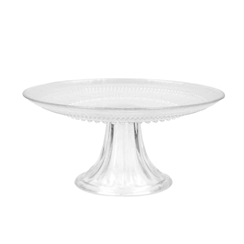 FORTESSA Jupiter Beaded Hobnail Glass Vintage Themed Collection, 8.5 Inch Mini Cake and Cupcake Stand, Dishwasher-Safe, Glass Cake Stand, Clear