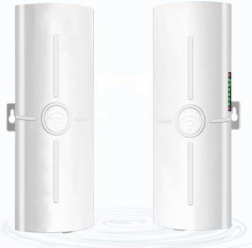 100Mbps Long Range Wireless Bridge, Wireless Outdoor CPE WiFi Bridge Point to Point Wireless Access Point 5.8G Internet Bridge WiFi Extender 3KM Transmission Distance for PTP/PTMP(Pre-Program) 2-Pack