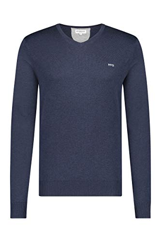 McGregor - suéter con Cuello en V en la Mezcla de Seda de algodón para Hombres - Classic Navy - XXL