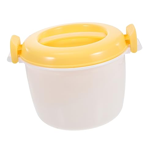 HOMSFOU Rice Cooker Microwave Vegetable Food Warmer Microwave Safe Bento Rice Cooking Microwave Cookware Rice Maker for Microwave Travel Portable Small Nonstick Pan Plastic