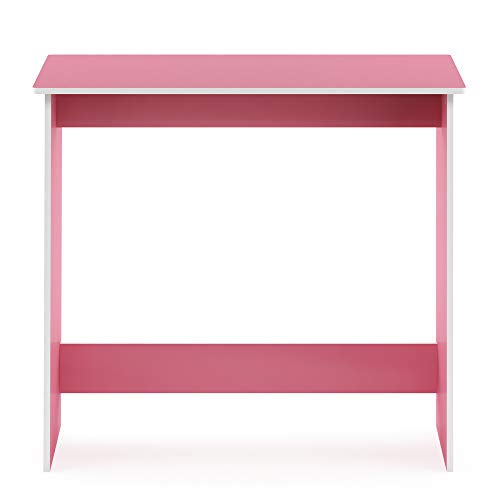 Image of FURINNO Simplistic Study Table, Pink, 15.5 in x 31.5 in x 29.75 in (D x W x H)