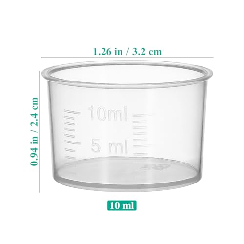 Vaso medidor plástico transparente 10 ml 100 unidades miniatura 3