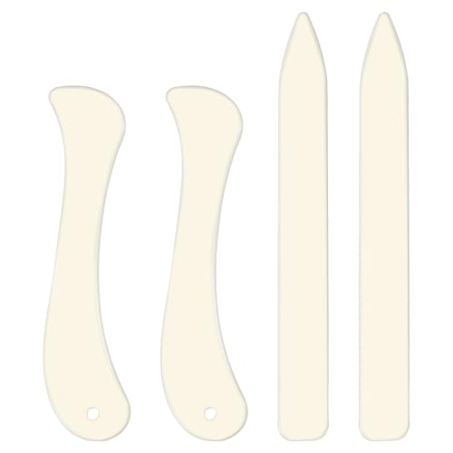 Stained Glass Tool 4 Pcs Burnishing Tool Stained Glass Supplies FID Staineds Glasses Plastic Burnisher Flat Foil Holder Supplies Scoring Tools Paper Folding Tools Set for Glasses Bookbinding