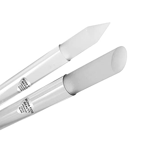 Bona Fide Beauty Empujador de Cutículas de Vidrio - Set Manicura de 2 Herramientas para las Cutículas para el Cuidado de las Uñas - Juego de 2 Empujadores de Cutículas de Vidrio Checo Cover