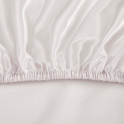 Image of Satin Crib Sheets 2-Pack for Babies & Toddlers - Soft, Gentle on Hair & Skin - Fitted Satin Sheets for Crib or Toddler Mattress