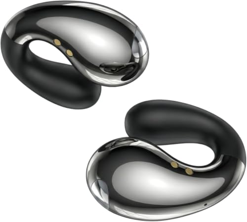 Image of Boytond Ultra Open Ear Earbuds - Comfortable Clip-On Bone Conduction Earbuds, Over-The-Ear Open Headphones with Waterproof Build for Running, Gym Workouts, and Outdoor Sports, Lustre Black