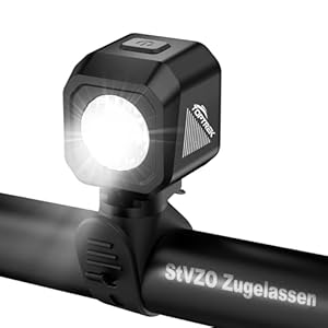toptrek Fahrradlicht Vorne 5-8h Akkulaufzeit, Fahrradlampe Vorne StVZO zugelassen, USB-C Aufladbar, Batterie Aufforderung Schwach, IPX5 Wasserdicht Fahrrad Frontlicht für Rennrad E-Bike MTB Citybike