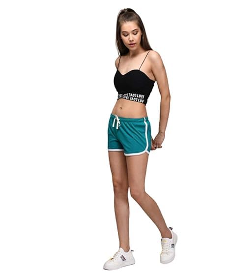 Image of KOTTY Women's Night Shorts (Red&Green, 34)